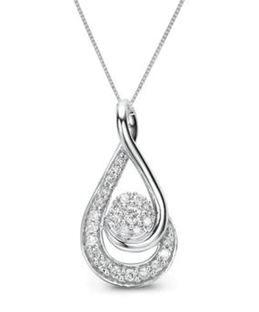 Love Hugs Sterling Silver Diamond Necklace