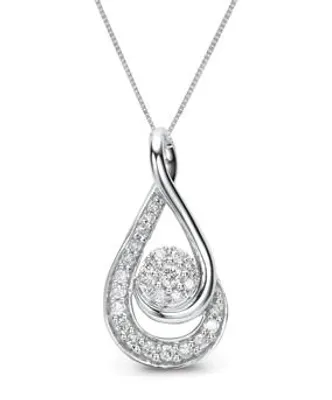 Love Hugs Sterling Silver Diamond Necklace