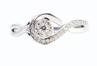Sterling Silver Wrapped In Love Diamond Ring