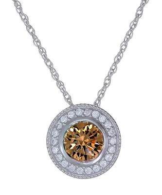 Expressions White and Champagne Swarovski Zirconia Pendant