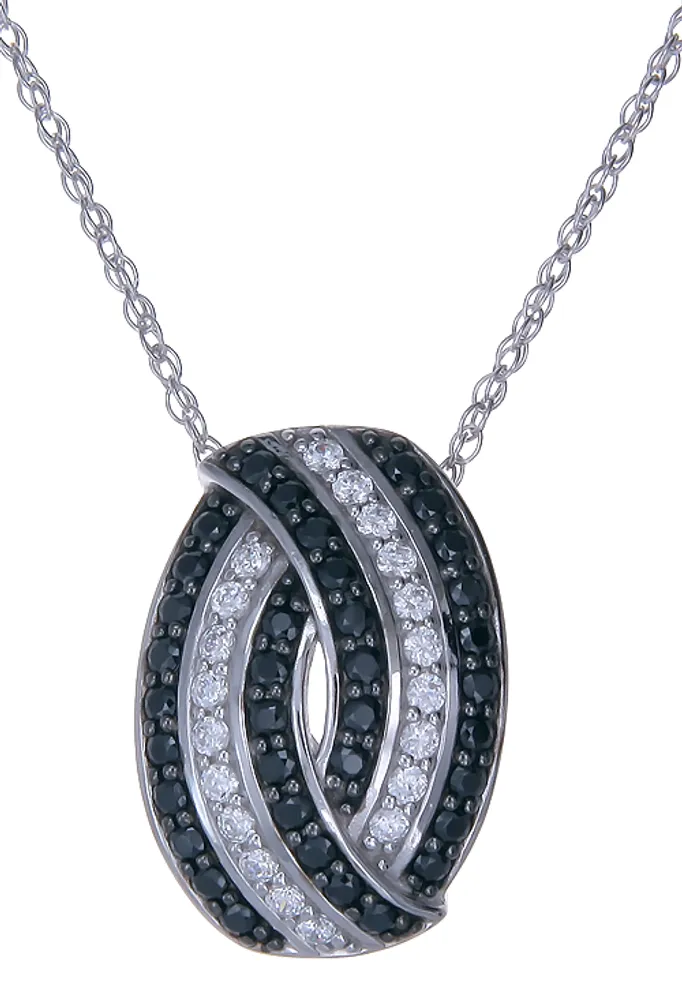 Expressions Pendant with White and Black Swarovski Zirconia