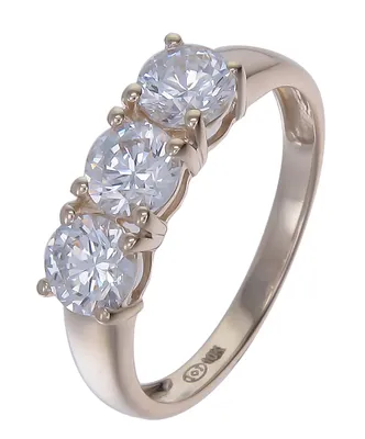 10KY Three-Stone Swarovski Zirconia Ring