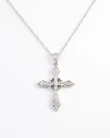 Sterling Silver Diamond Cross