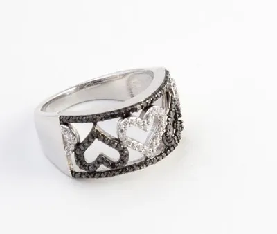Midnight Diamond Sterling Silver 0.50CTW Diamond Ring