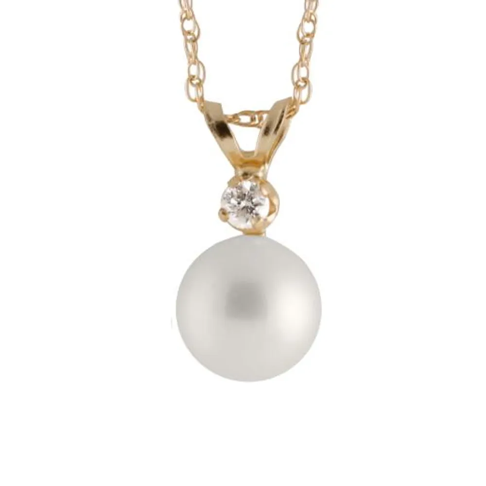 Saltwater 17" Diamond and Pearl Necklace