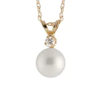 Saltwater 17" Diamond and Pearl Necklace