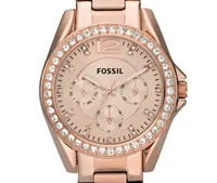 Fossil Women's Riley Multifunction Rose-Tone Stainless Steel Watch