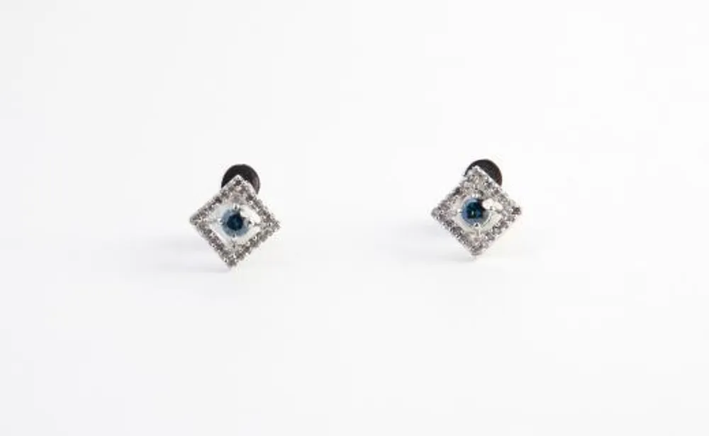 Caribbean Diamond White Gold Earrings