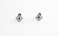 Caribbean Diamond White Gold Earrings