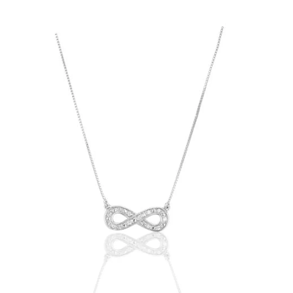 Infinite Love Sterling Silver Diamond Pendant