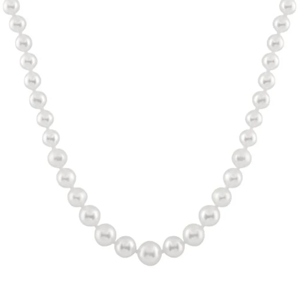 Graduated 4mm- 8mm Freshwater White Pearl 18" Necklace