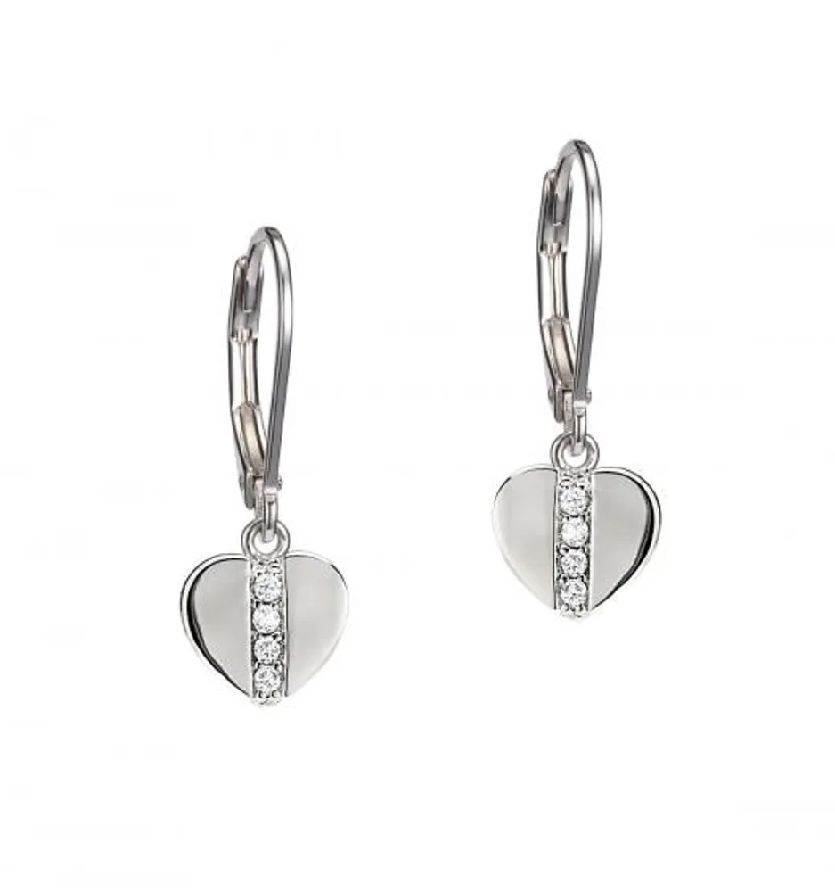 Elle "Scintillations" Machine Cubic Zirconia Leverback Earrings