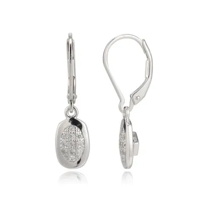 Elle Cubic Zirconia Rounded Leverback Earrings