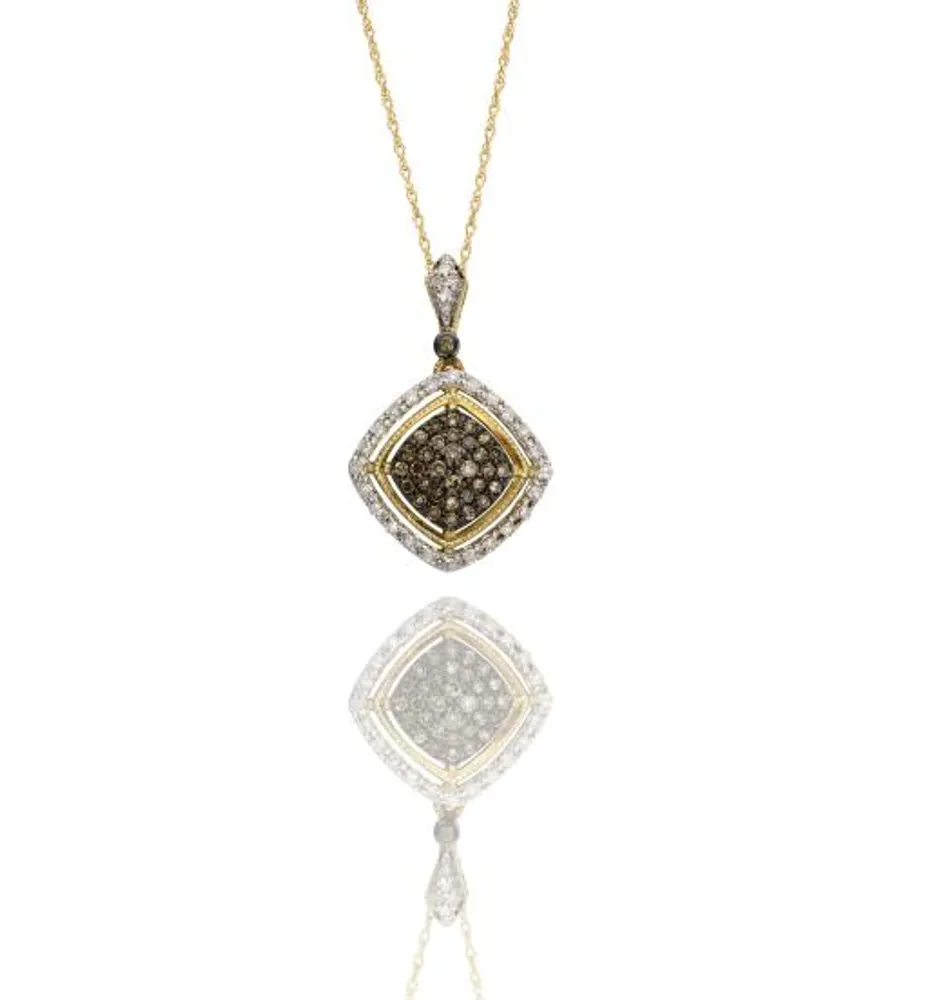 Champagne Diamond 0.36CTW Yellow Gold Pendant