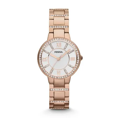 Fossil Women's Virginia Rose-Tone Stainless Steel Watch