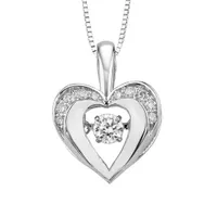 Dancing Diamond Heart Necklace