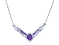 Sterling Silver Amethyst & Sapphire Necklace