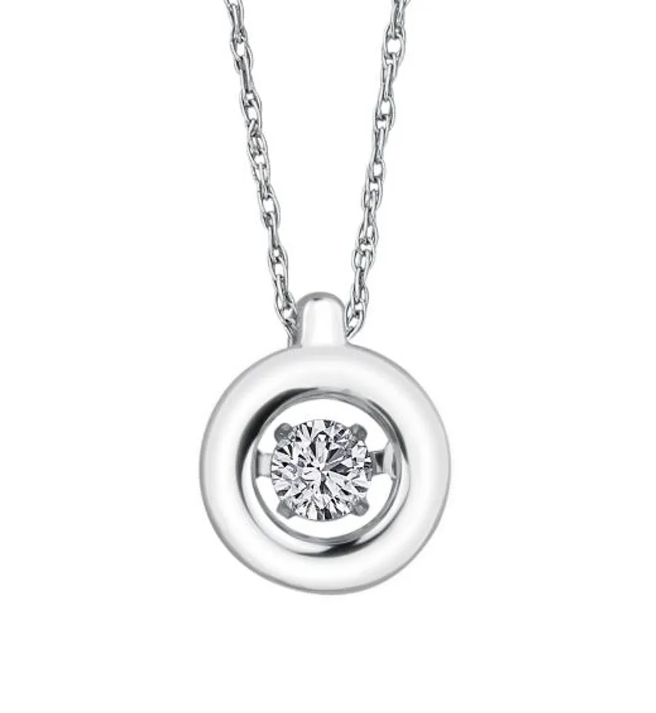 Dancing Diamond 0.10CT Circle Pendant