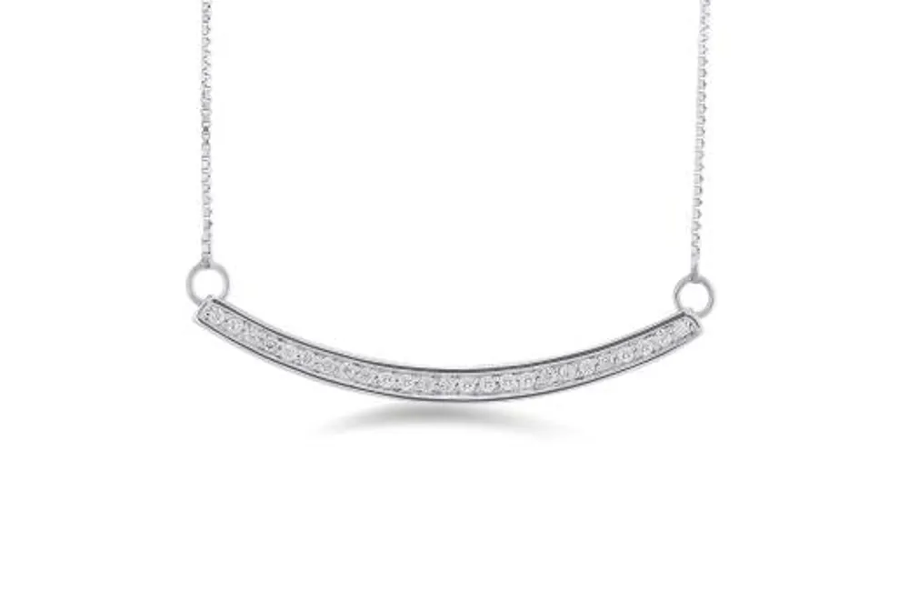 Sterling Silver Diamond Bar Necklace