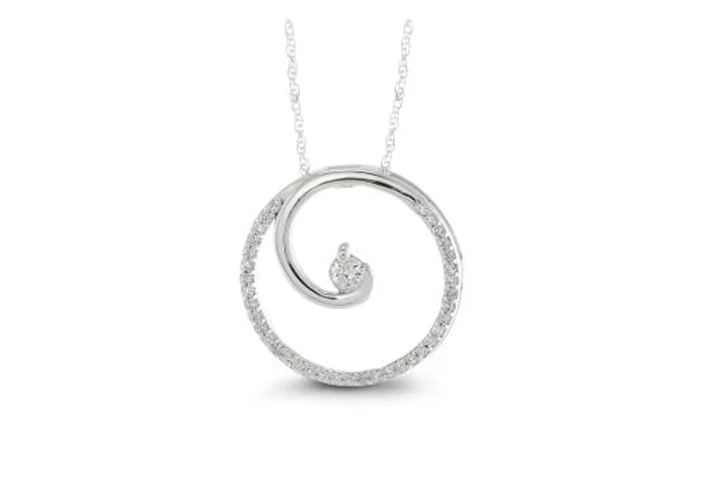 White Gold Diamond Circle Pendant