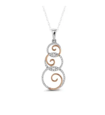 Sterling Silver and Rose Gold Circle Pendant