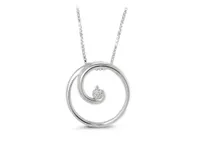 Sterling Silver 0.05CT Circle Pendant