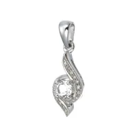 Sterling Silver White Topaz & Diamond Pendant