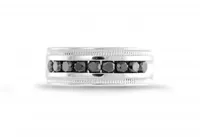 Sterling Silver Black Diamond 1.00CTW Diamond Band