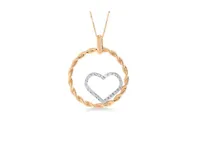 Two-Tone Gold Double Twist Heart Pendant