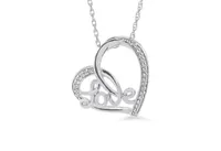 Sterling Silver Diamond "Love" Pendant