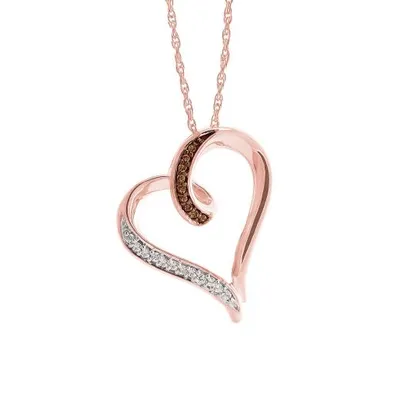Rose Gold Champagne Diamond Heart Pendant