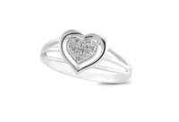 White Gold Diamond Heart Ring