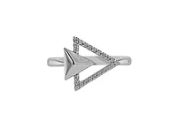 Sterling Silver Double Triangle Ring