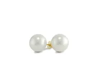 Yellow Gold 9-9.5mm Freshwater Pearl Earrings