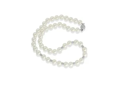 Sterling Silver White Freshwater Pearl Necklace