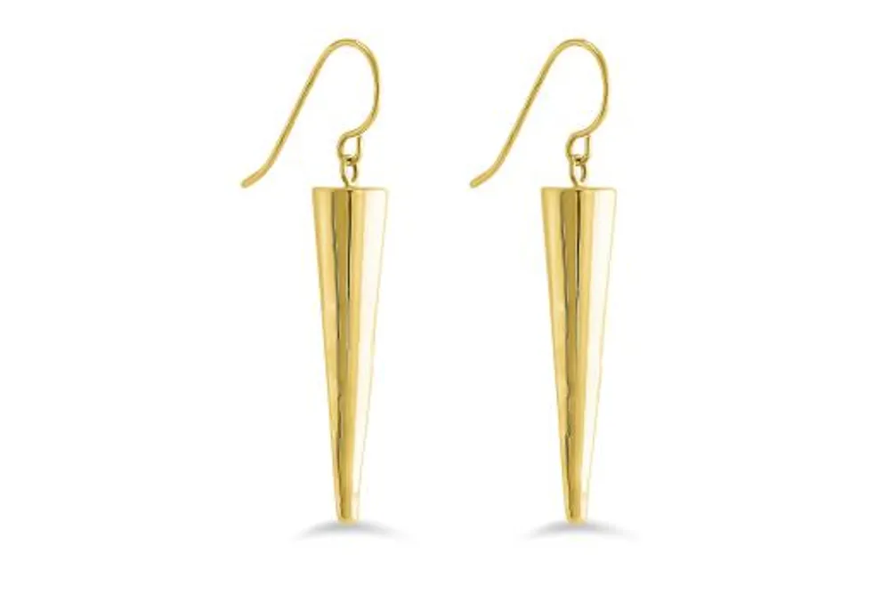 Yellow Gold Polished Horn Earrings