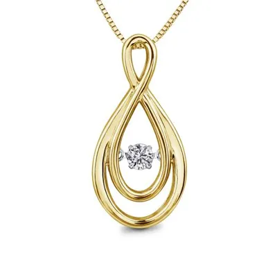 Dancing Diamond Yellow Gold Pendant