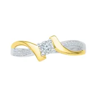 10K White & Yellow Gold 0.09CTW Diamond Promise Ring