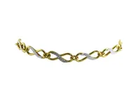 10K Yellow and White Gold Infinity Bracelet