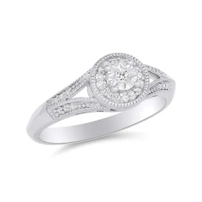 Sterling Silver Promise Ring 0.09CTW