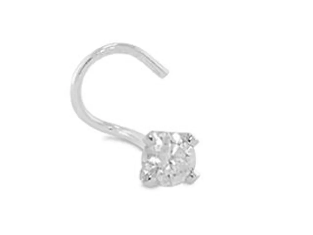 14K White Gold 0.025CTW I2 I3 Nose Stud