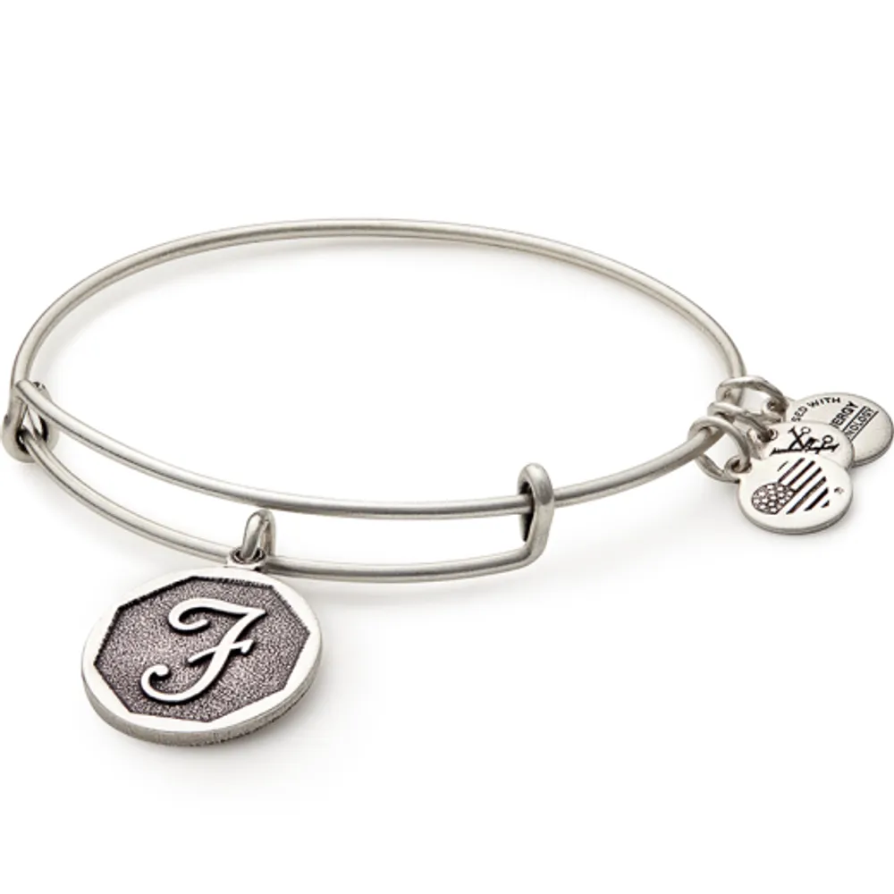 Alex and Ani Initial F Charm Bangle