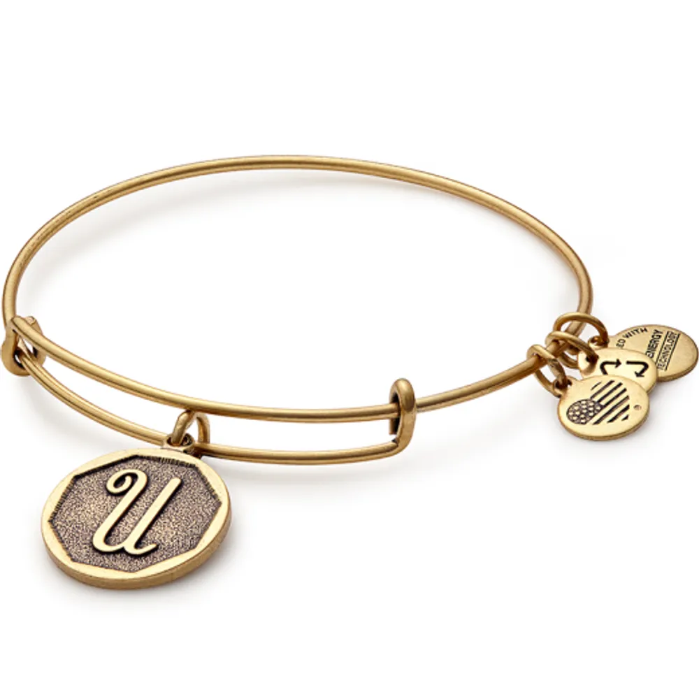 Alex and Ani Initial U Charm Bangle