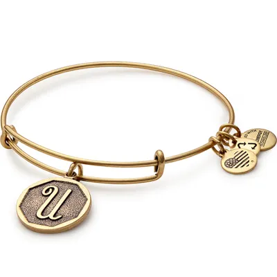 Alex and Ani Initial U Charm Bangle