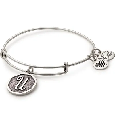 Alex and Ani Initial U Charm Bangle