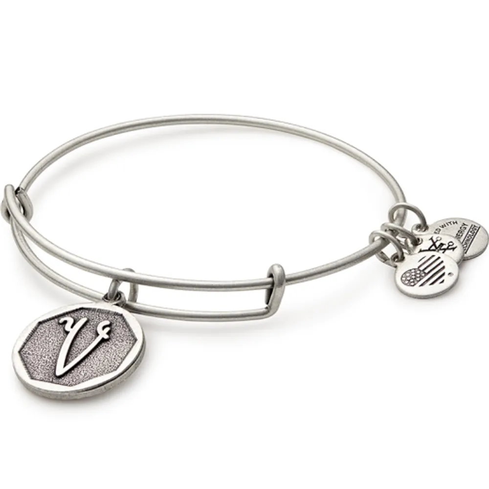 Alex and Ani Initial V Charm Bangle