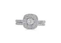 14K White Gold 1.00CTW Diamond Bridal Set