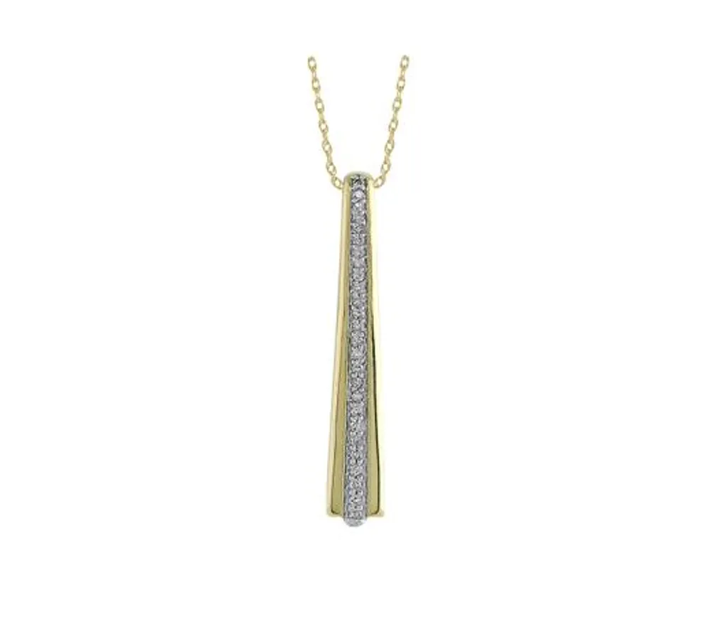 10K Yellow Gold Linear Pendant