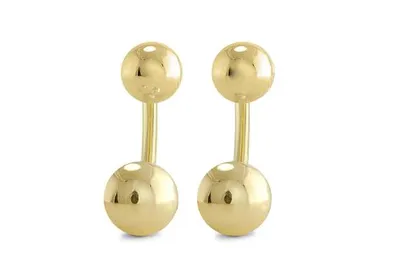 10K Front Back Ball Earrings