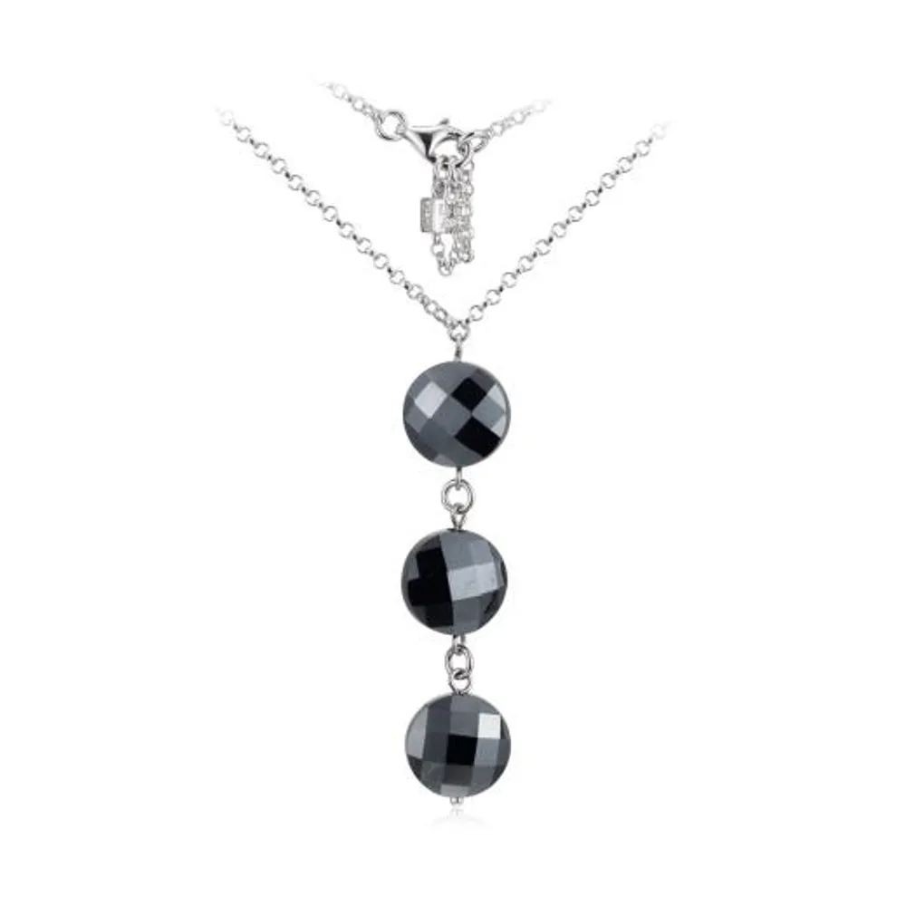 Elle Triple Genuine Hematite Necklace